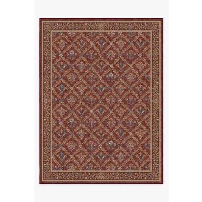 Bellflowers Amber Red Flatwoven Rug by Morris & Co. - 275 x 365 cm - Rug + Pad System