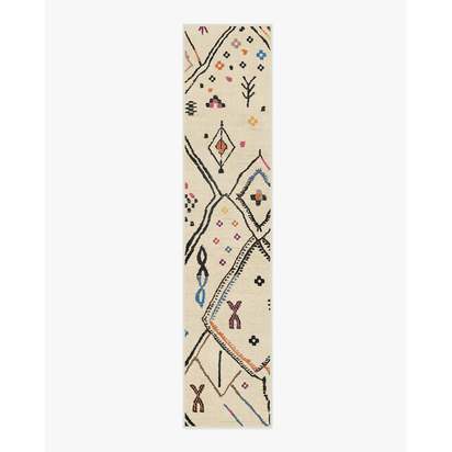 Pamir Ivory Multicolour Flatwoven Rug - 75 x 365 cm - Rug + Pad System