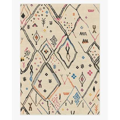 Pamir Ivory Multicolour Flatwoven Rug - 305 x 425 cm - Rug + Pad System