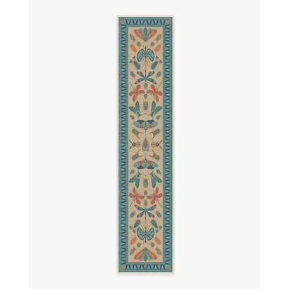 Flutterby Multicolor Flatwoven Rug by Iris Apfel - 75 x 365 cm - Rug + Pad System
