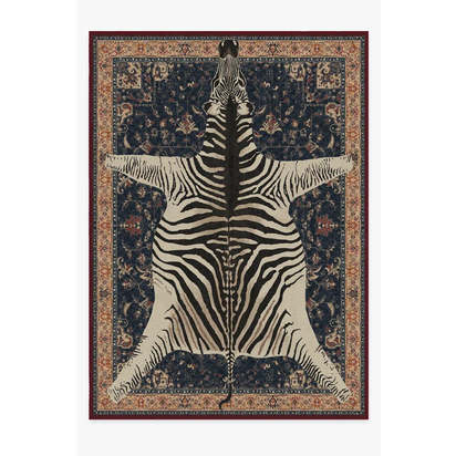 On Safari Sapphire Flatwoven Rug by Iris Apfel - 305 x 425 cm - Rug + Pad System