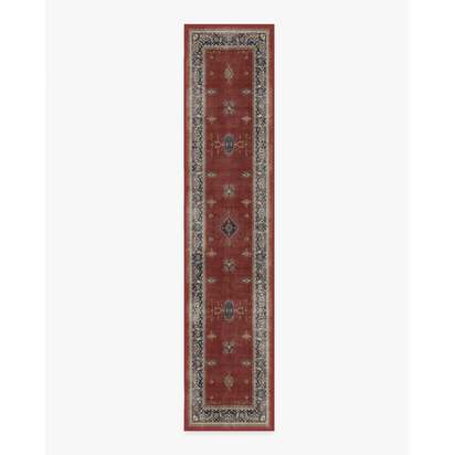 Verena Amber Red Flatwoven Rug - 75 x 365 cm - Rug + Pad System
