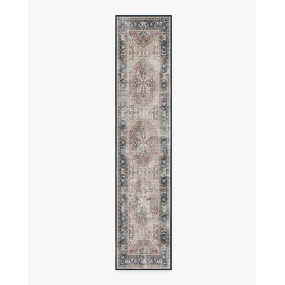 Kamran Royal Blue Flatwoven Rug - 75 x 365 cm - Rug + Pad System