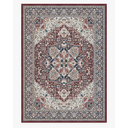 Hendesi Heriz Bordeaux Flatwoven Rug - 305 x 425 cm - Rug + Pad System
