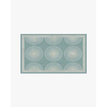 Santorini Blue Flatwoven Rug by Jonathan Adler - 90 x 150 cm - Rug + Pad System