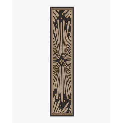 Gatsby Black & Gold Flatwoven Rug by Jonathan Adler - 75 x 365 cm - Rug + Pad System