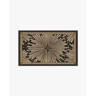 Gatsby Black & Gold Flatwoven Rug by Jonathan Adler - 90 x 150 cm - Rug + Pad System