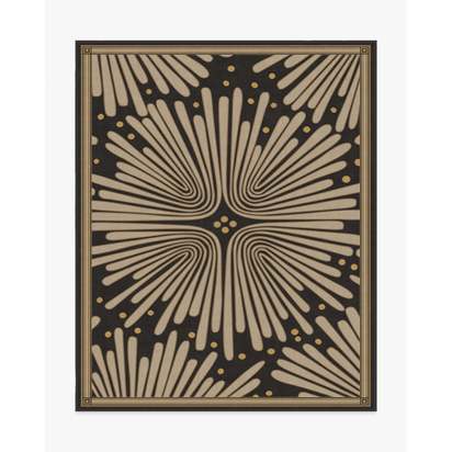 Gatsby Black & Gold Flatwoven Rug by Jonathan Adler - 245 x 305 cm - Rug + Pad System