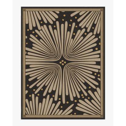 Gatsby Black & Gold Flatwoven Rug by Jonathan Adler - 275 x 365 cm - Rug + Pad System