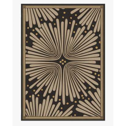 Gatsby Black & Gold Flatwoven Rug by Jonathan Adler - 305 x 425 cm - Rug + Pad System