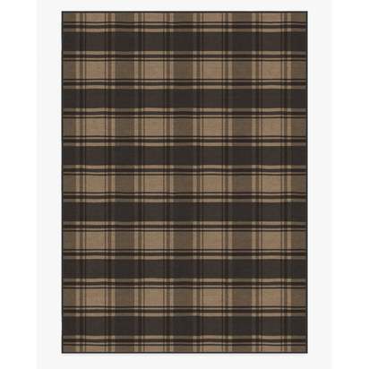 Easton Plaid Charcoal & Natural Flatwoven Rug - 305 x 425 cm - Rug + Pad System