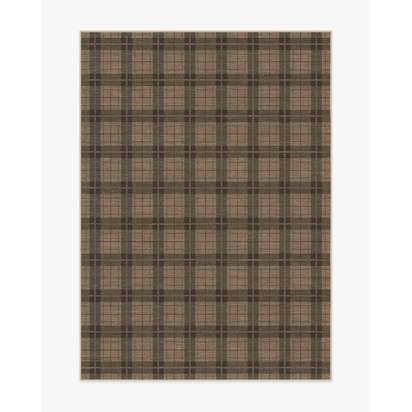 Alfie Plaid Natural & Green Flatwoven Rug - 150 x 215 cm - Rug + Pad System