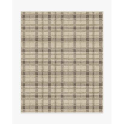 Piper Plaid Neutral Flatwoven Rug - 245 x 305 cm - Rug + Pad System