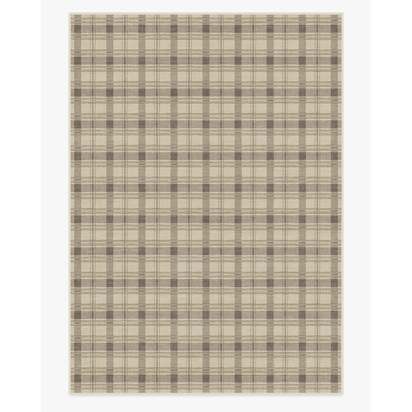 Piper Plaid Neutral Flatwoven Rug - 305 x 425 cm - Rug + Pad System