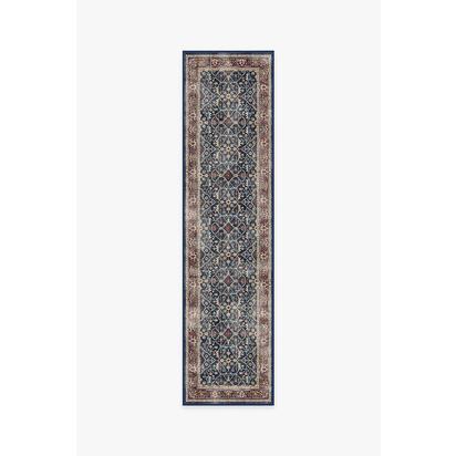 Celestine Sapphire Flatwoven Rug - 75 x 305 cm - Rug + Pad System