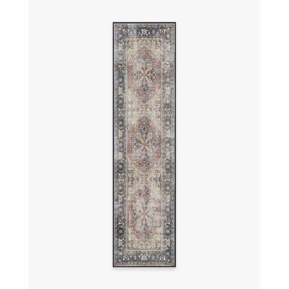 Kamran Royal Blue Flatwoven Rug - 75 x 305 cm - Rug + Pad System