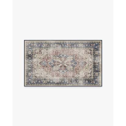 Kamran Royal Blue Flatwoven Rug - 90 x 150 cm - Rug + Pad System