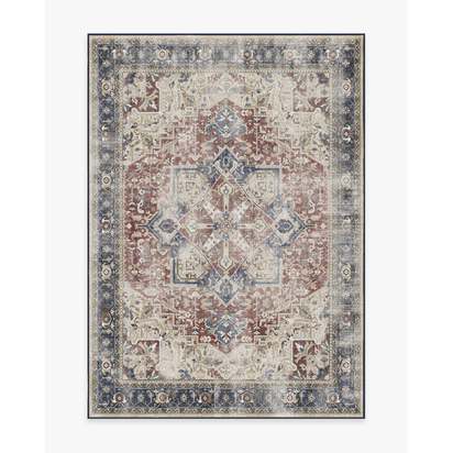 Kamran Royal Blue Flatwoven Rug - 150 x 215 cm - Rug + Pad System