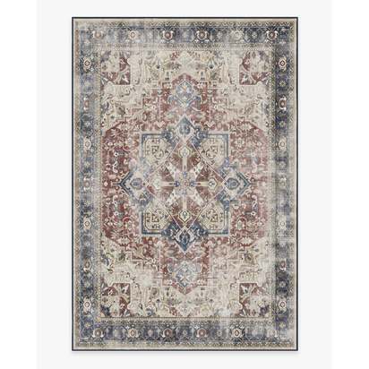 Kamran Royal Blue Flatwoven Rug - 185 x 275 cm - Rug + Pad System