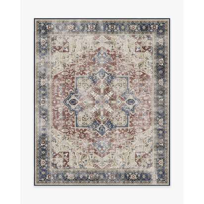 Kamran Royal Blue Flatwoven Rug - 245 x 305 cm - Rug + Pad System