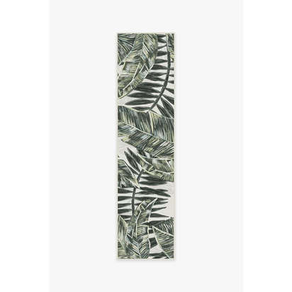 Filifera Palm Green Outdoor Rug - 75 x 305 cm - Rug + Pad System