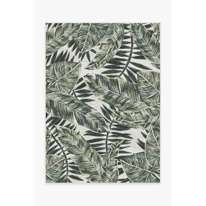 Filifera Palm Green Outdoor Rug - 150 x 215 cm - Rug + Pad System