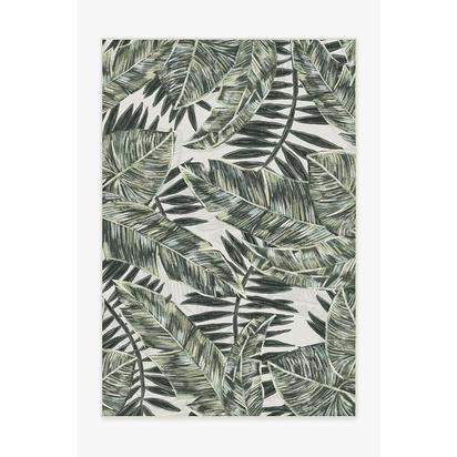 Filifera Palm Green Outdoor Rug - 185 x 275 cm - Rug + Pad System