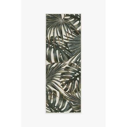 Tropical Green Outdoor Rug - 75 x 215 cm - Rug + Pad System