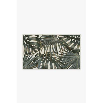 Tropical Green Outdoor Rug - 90 x 150 cm - Rug + Pad System