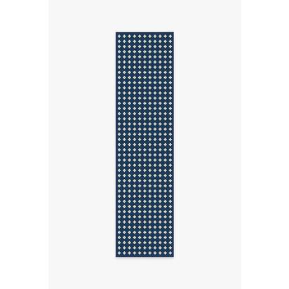 Adde Navy Outdoor Rug - 75 x 305 cm - Rug + Pad System