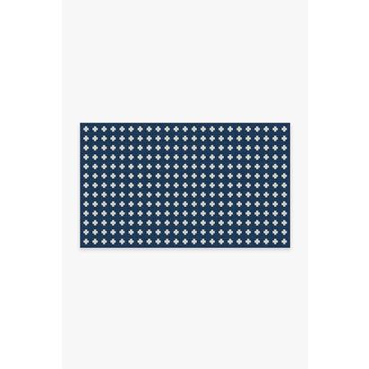 Adde Navy Outdoor Rug - 90 x 150 cm - Rug + Pad System