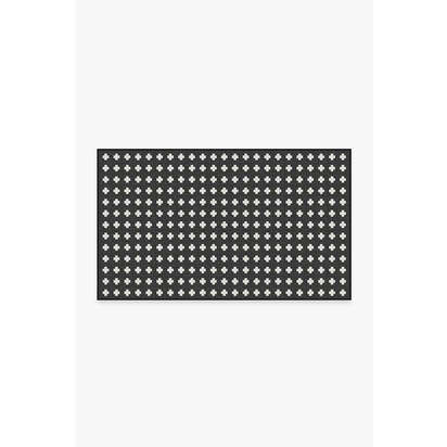 Adde Black Outdoor Rug - 90 x 150 cm - Rug + Pad System