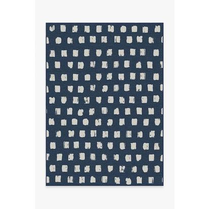 Cobblestone Navy Outdoor Rug - 150 x 215 cm - Rug + Pad System