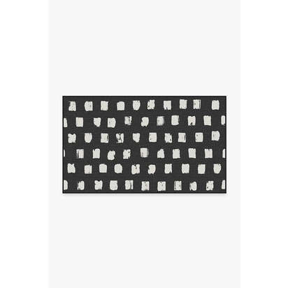Cobblestone Black Outdoor Rug - 90 x 150 cm - Rug + Pad System