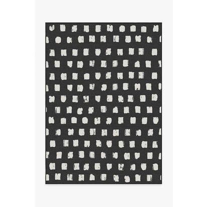 Cobblestone Black Outdoor Rug - 150 x 215 cm - Rug + Pad System