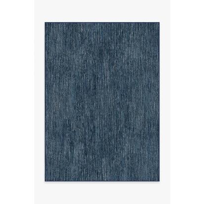 Chunky Solid Blue Outdoor Rug - 150 x 215 cm - Rug + Pad System