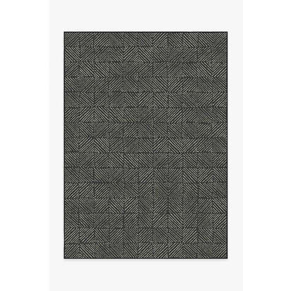 Parquet Black Outdoor Rug - 150 x 215 cm - Rug + Pad System