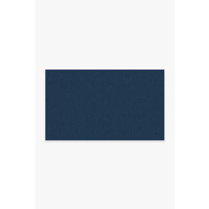 Denim Solid Indigo Blue Outdoor Rug - 90 x 150 cm - Rug + Pad System