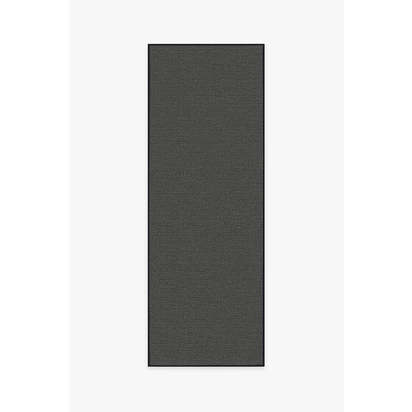 Denim Solid Black Outdoor Rug - 75 x 215 cm - Rug + Pad System