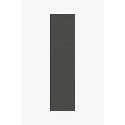 Denim Solid Black Outdoor Rug - 75 x 305 cm - Rug + Pad System