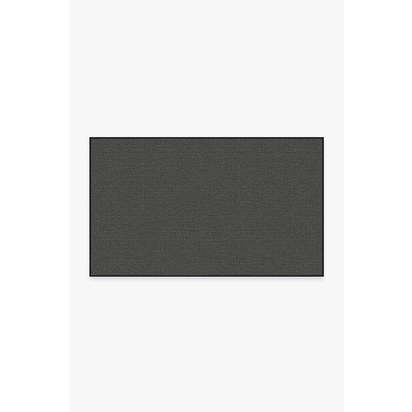 Denim Solid Black Outdoor Rug - 90 x 150 cm - Rug + Pad System