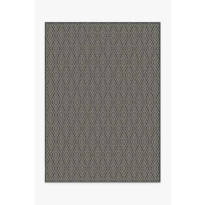 Halo Diamond Black Outdoor Rug - 150 x 215 cm - Rug + Pad System