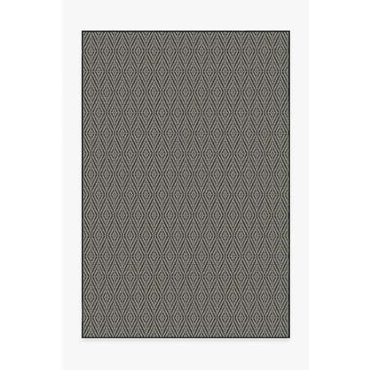 Halo Diamond Black Outdoor Rug - 185 x 275 cm - Rug + Pad System