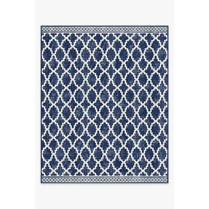 Cleo Trellis Royal Blue Outdoor Rug - 245 x 305 cm - Rug + Pad System