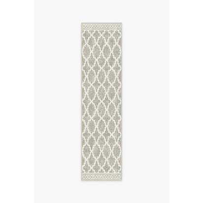 Cleo Trellis Natural Outdoor Rug - 75 x 305 cm - Rug + Pad System