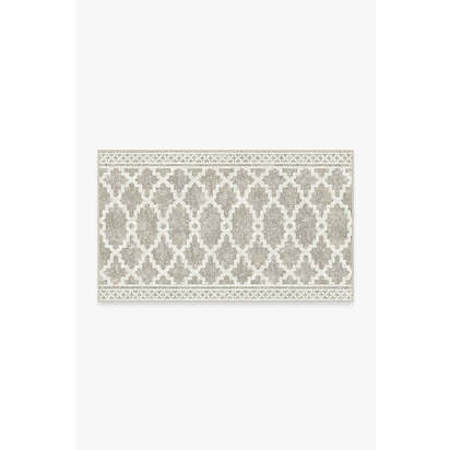 Cleo Trellis Natural Outdoor Rug - 90 x 150 cm - Rug + Pad System
