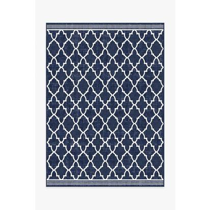Varia Trellis Royal Blue Outdoor Rug - 150 x 215 cm - Rug + Pad System