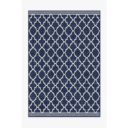 Varia Trellis Royal Blue Outdoor Rug - 185 x 275 cm - Rug + Pad System