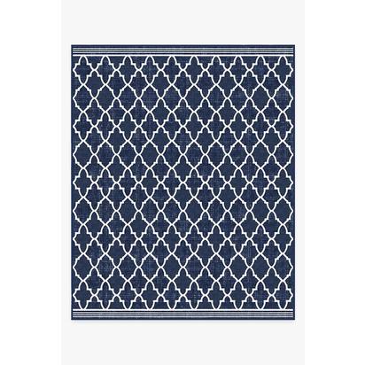 Varia Trellis Royal Blue Outdoor Rug - 245 x 305 cm - Rug + Pad System