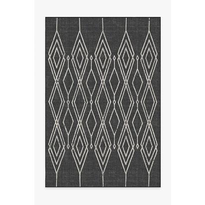 Gemma Lattice Black Outdoor Rug - 185 x 275 cm - Rug + Pad System